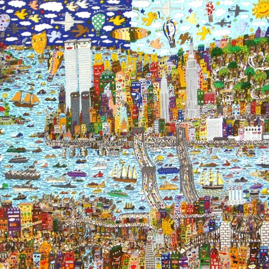 ジェームス・リジィの絵画作品　タイトルは、NEW YORK CITY - MARATHON FOR ALL